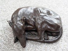 "Jet Asleep" Greyhound Bronze Resin Sculpture by Deborah Scaldwell Moody