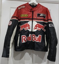 Vintage Alpinestars Red Bull Motorbike Leather Jacket,UK M,excellent condition