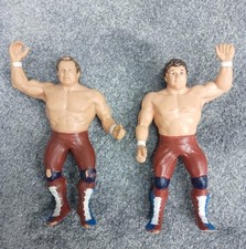 LJN WWF BRITISH BULLDOGS wrestling figures Dynamite Kid & Davey Boy Smith WWE 