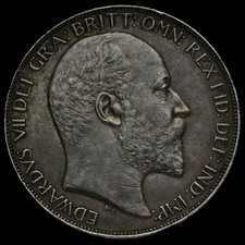 1902 Edward VII Silver Crown, EF