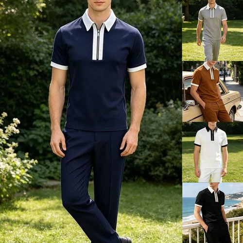 Men color block - block, short