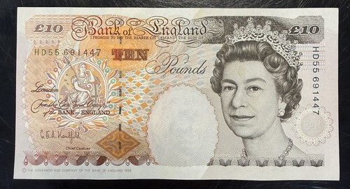 Old ten pound note - £10,