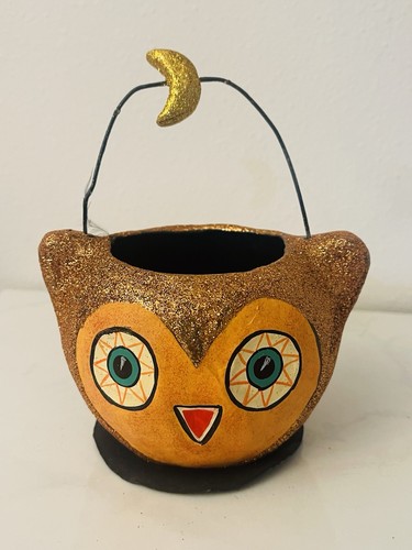 Vtg paper mache halloween - vtg, owl
