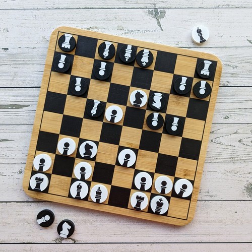 Bamboo chess backgammon set - chess, &
