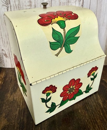 Vintage white metal red - red, tole