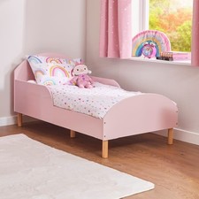 Kids Toddler Bed Small Single Bed Frame Enclosed  Frame and Roundhead headboard
