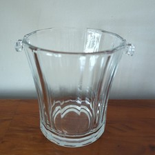 Vintage Fidenza Italy Glass Ice Bucket With glass handles Size is 14 x 12.5cm