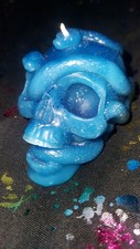 Skull and Snake Candle Serpent and Skull Candle Halloween Gothic Candle