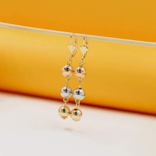 18k gold triple tone beaded - 18k,