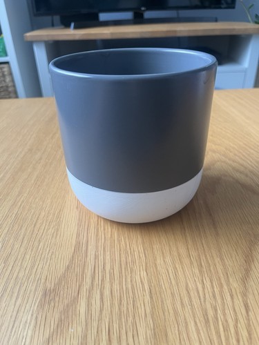 Grey and white ceramic - grey, plant