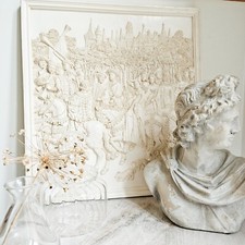 Relief Wall Plaque Marcus Designs 14" D.H. Morton Renaissance Ceramic Medieval