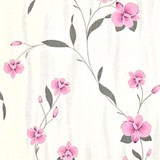 BUNDLE 2 ROLLS ERISMANN 9745-05 PINK FLOWER WALLPAPER