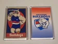 Western Bulldogs Football Club Acrylic Fridge Magnet X2 Aussie Rules Australia