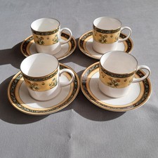 4 x Wedgwood India 1st Quality Coffee Cups/Cans and Saucers- Superb Condition