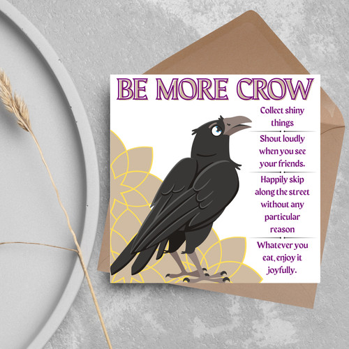 Crow lover card - crow, card,
