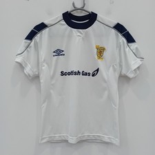 Scotland 1998 Umbro Training Football Shirt Size 140-146 Kids White Blue FLT31-T