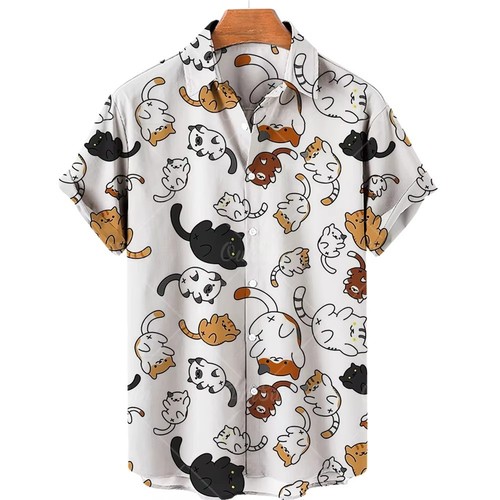 Mens button down cat sweater - mens,