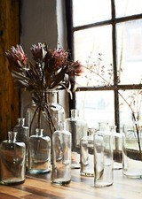 Tall Glass Bottle Vase, Slim