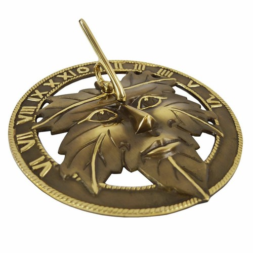 Antique brass greenman - antique, sundial