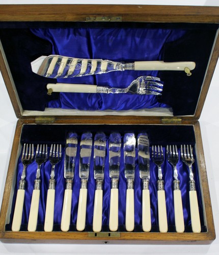 Antique silver plated fish - antique,