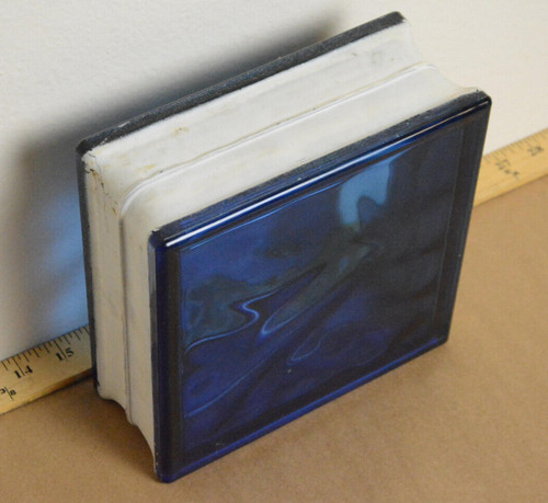 Vintage blue glass block brick - vintage,