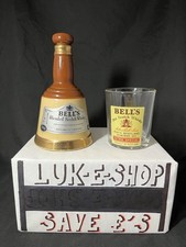 Vintage Wade Bells Whiskey Bell Decanter And Bells Whiskey Glass Combo