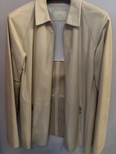 Prada Milano Beige Leather Jacket Men’s Size 54 – Made in Italy Designer Luxury
