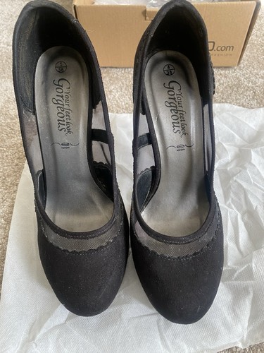 Black suede high heeled - high-heeled, shoes