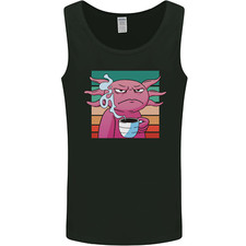 Grumpy Axolotl With Coffee Mens Vest Tank Top