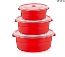 3pc Microwave Heating Food Cooking Bowls Pot Pan Container with Lids NEW
