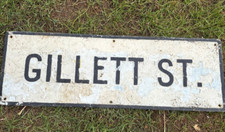 Vintage UK Pressed Aluminium 'GILLETT ST.' - Road/Street Sign