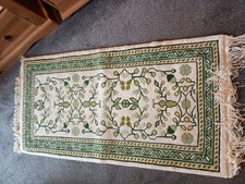 Handmade Tunisian Green/White Rug 139x71cm Approx Bought In Tunisia ©2009