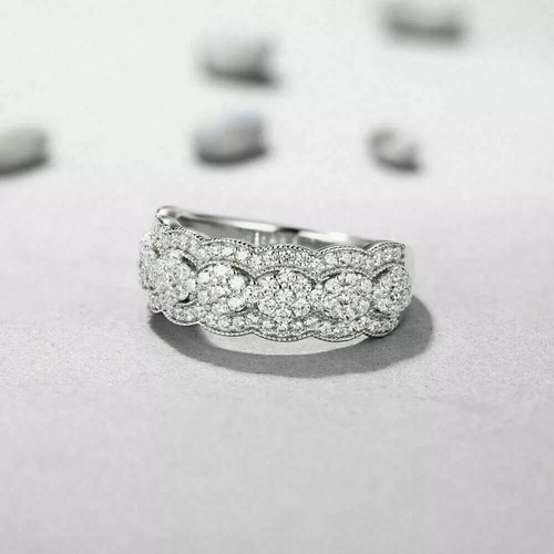 Round cut diamond cluster - 2,