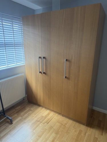 Ikea pax single oak wardrobe - single,