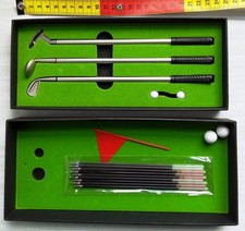 Golf Club Ballpoint Pen Set Novelty Toy putter black blue red desktop golfer