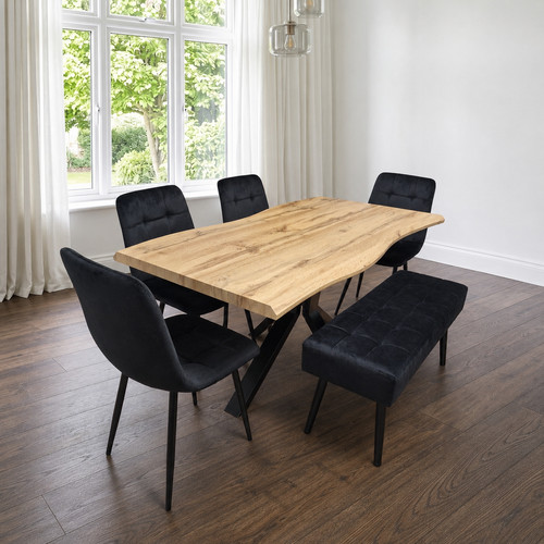 Dining table set with - set, black