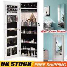 Wall/Door Mounted Jewelry Armoire Organizer Full-length Mirror Storage Cabinet