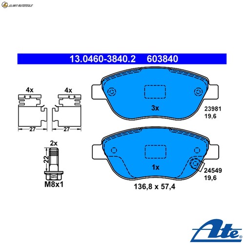 Brake pad set disc - brake,