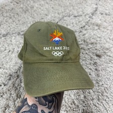 Vintage 2002 winter olympics SnapBack cap embroidered branding one size