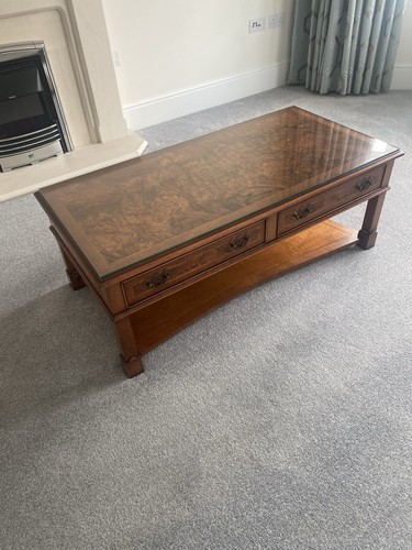Burr walnut coffee table with - walnut,