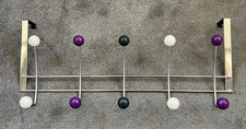 Vintage Sputnik Atomic Over Door Coat Hook Hanger Rack ~ Retro Purple Grey Balls