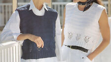 Pretty Short sleeveless Summer Top DK LAMINATED Knitting Pattern 28-40 Inch