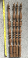 4 x Small Slim Turned & Machined Hardwood Decorative Ornate Spindles Posts 369mm