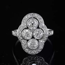 Art Deco Style Round Cut Lab