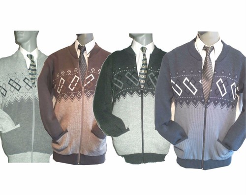 Pattren zip cardigan - zip, up