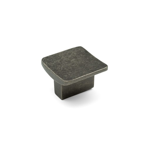 Antique pewter square knob - pewter,