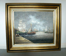 Vintage large Dutch barges and
