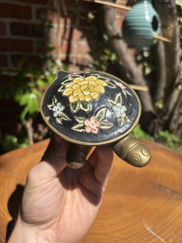 Brass turtle box - brass,