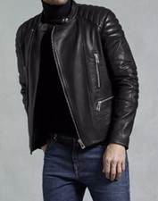 BNWT BELSTAFF MOTORCYCLE SIDNEY POLISHED BLACK LEATHER JACKET SZ M UK38 IT48