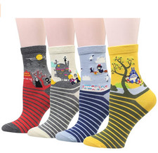 4 Pairs Soft Socks Kiki's Delivery Totoro Howl's Moving Castle Studio Ghibli UK